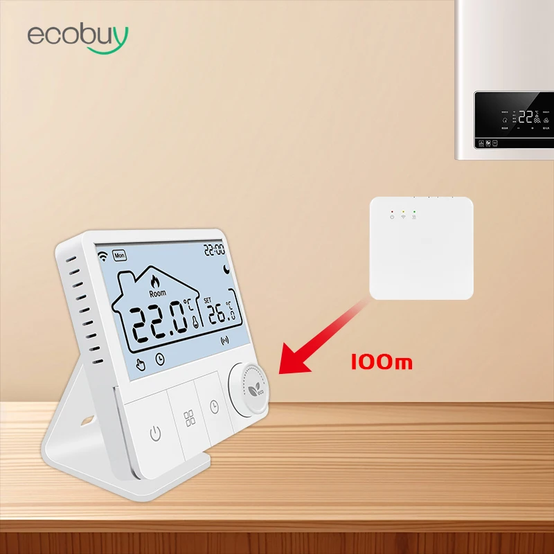 Tuya Wifi Boiler Thermostat Wireless Heating Room Thermostats Wifi Battery Operated Gas Boiler Water Heating  Alexa Google Home