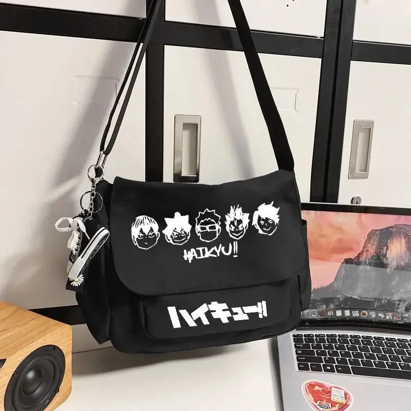 Anime Haikyuu!! Hinata Shoyo kageyama tobio Tsukishima Kei Cosplay Anime Canvas Messenger Bags Cartoon shoulder bag Xmas Gift