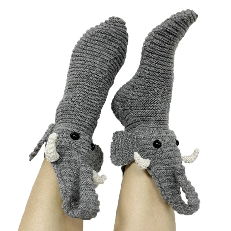 

Novelty Socks Knit 3D Elephant Socks Animal Casual Floor Socks Winter Warm Socks