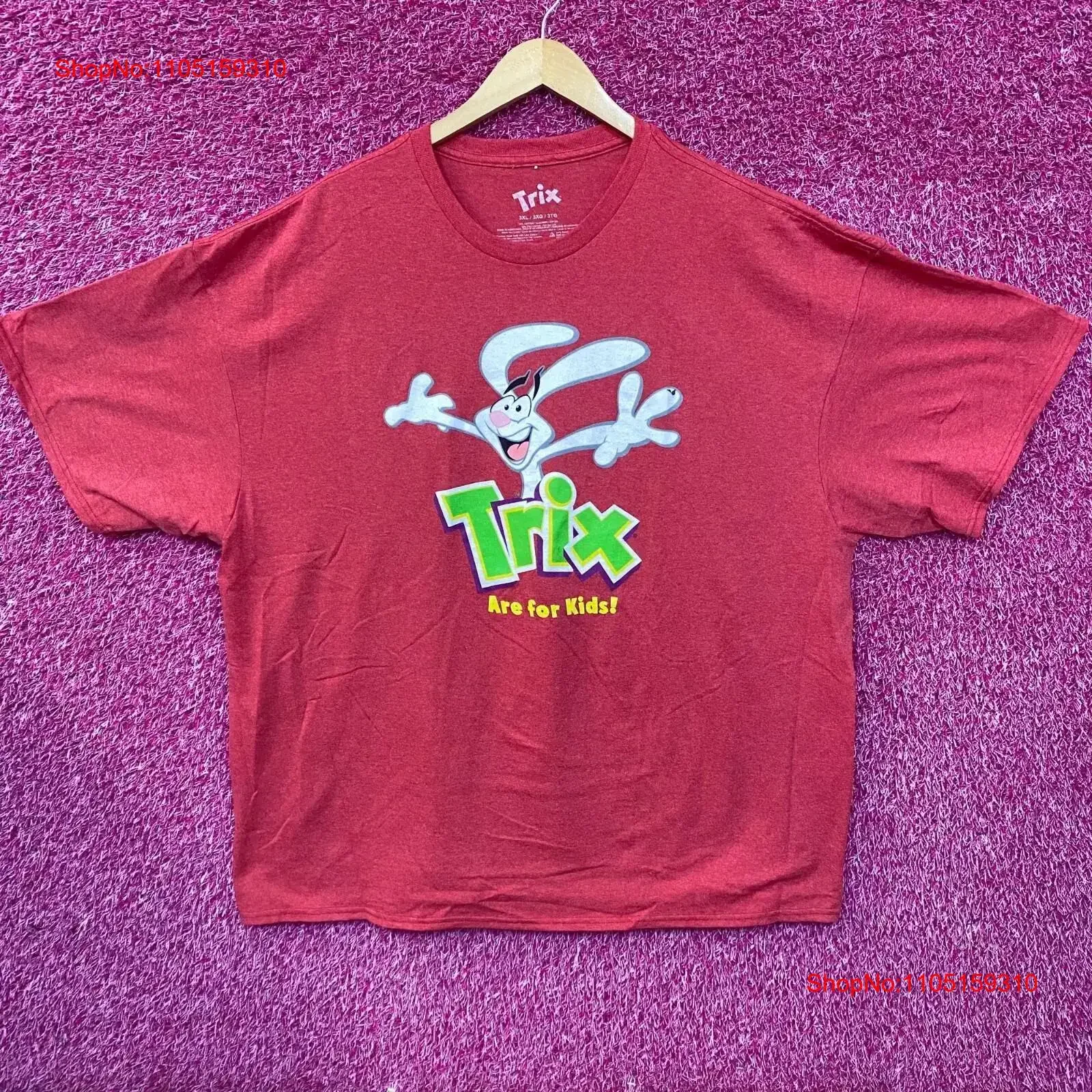 Trix Cereal Promo son para niños camiseta de conejo tonto 3XL vintage lavada Unisex cómoda moda estirada suave