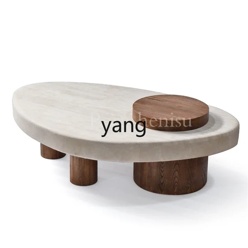 CX wabi-sandy wind designer special-shaped natural Roman cave stone coffee table