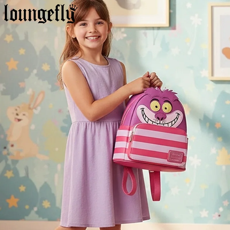 Loungefly Alice en el País de las Maravillas, Mini Mochila Cartera con Solapa a Presión, Bifold, Gato de Cheshire