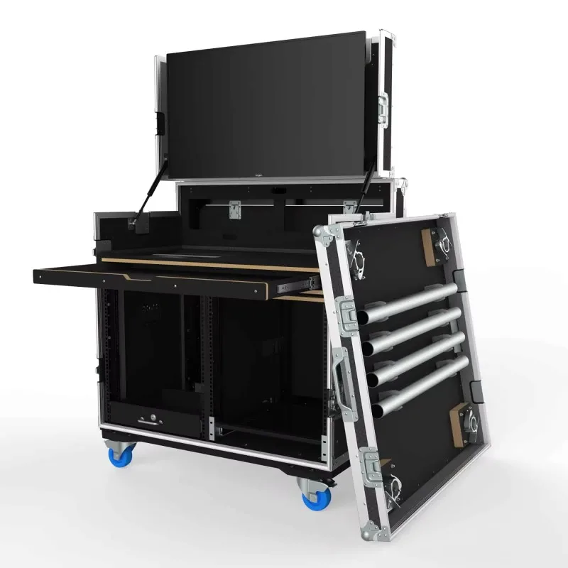 

X-BASON for VIDEO DUAL 3U RACK STRUSTS UNDER FLIGHT CASE BROADCASTING CASE SLAM LID