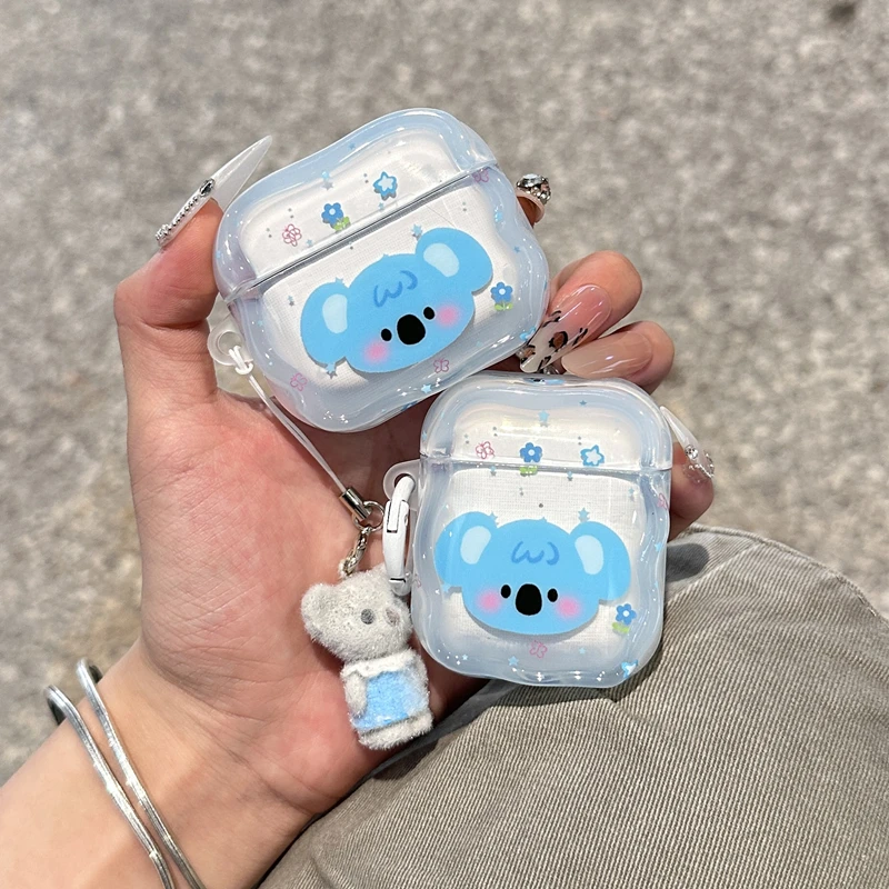 حافظة كوالا الزرقاء لأجهزة AirPods 1/2/3/4 & Pro/Pro 2 - حافظة واقية متينة وغير قابلة للانزلاق ومضادة للصدمات لسماعات الأذن، مزيج مثالي من المرح وعملية لعيد الميلاد، هدايا عيد الأم، للأصدقاء أو العائلة أو الزملاء!