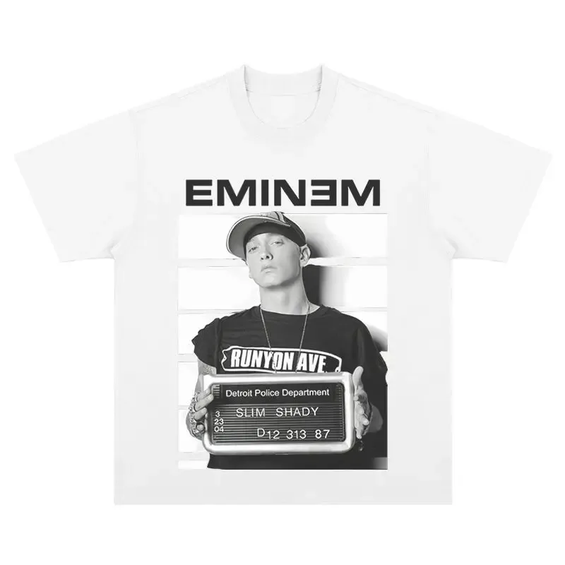 Streetwear Hip Hop Harajuku Eminem T-shirt Men Oversized Loose Tshirt Unisex Retro Harajuku T Shirt Male Short Sleeve Tops tees