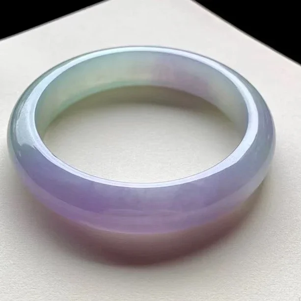 Natural Lavender Jade Bracelet Female Wommen Ethnic Group Perfect Auspiciousness Wealth and Honor Bangle Tranquil Sleep Jewelry