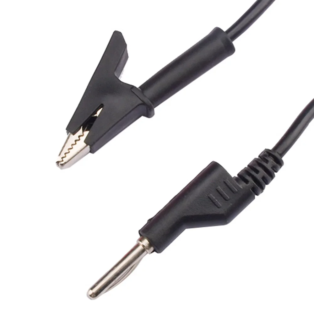Cable de cable de doble extremo de 1M, cable de prueba de voltaje eléctrico de 4mm, conector Banana, pinza de cocodrilo 8A-12A, multímetro, cables de prueba DIY