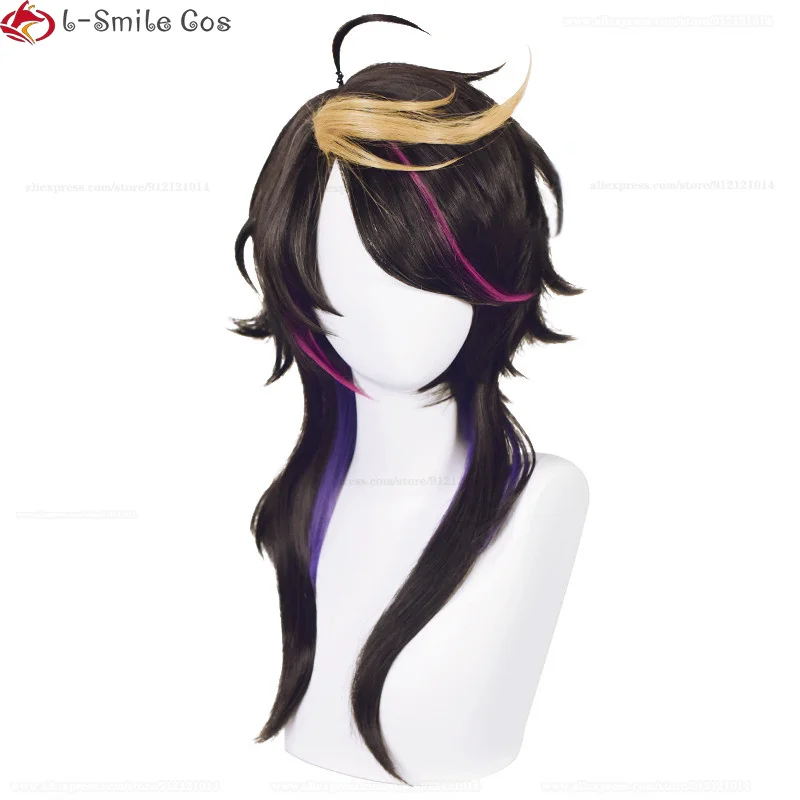 VTuber NIJISANJI ShuYamino Cosplay Wig 50cm Long Shu Yamino Heat Resistant Synthetic Hair Anime Party ShuYamino Wigs + Wig Cap