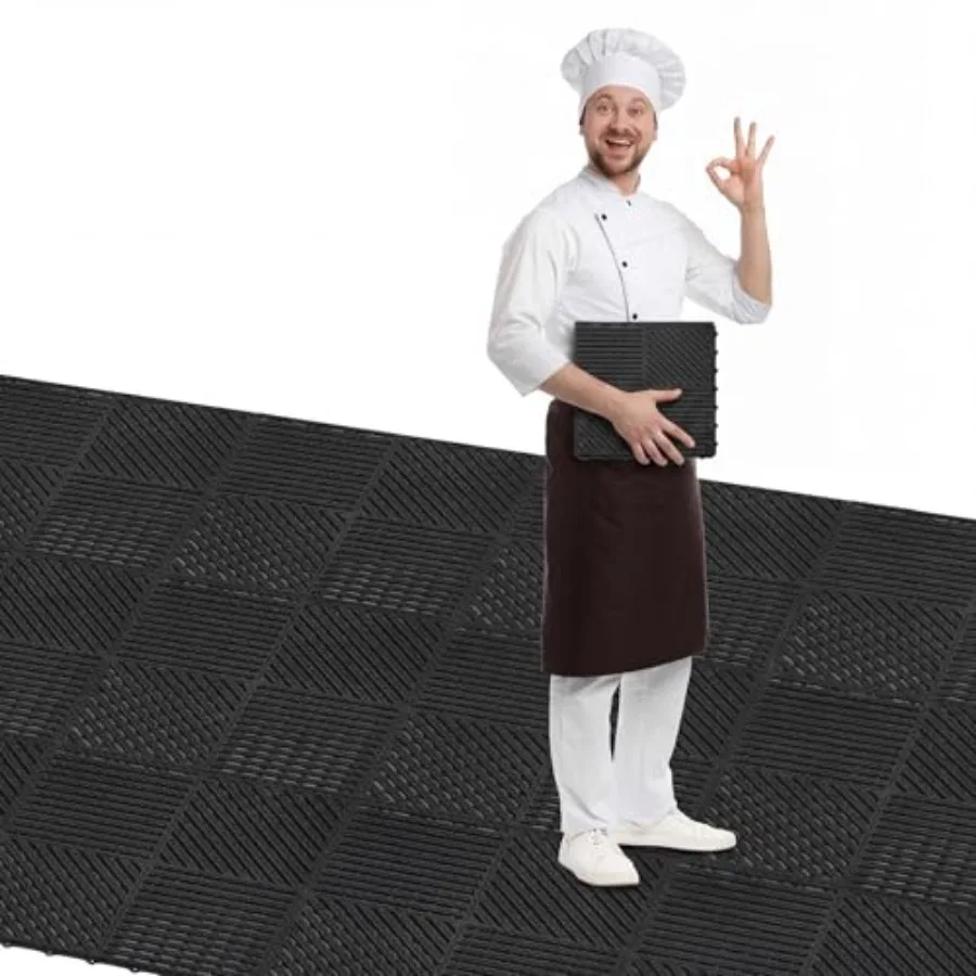 

70.87" x 23.62" Non Slip Rubber Restaurant Floor Mats Grade Grease Restaurant Floor Mats Heavy Duty Commercial Anti Fatigue Dra