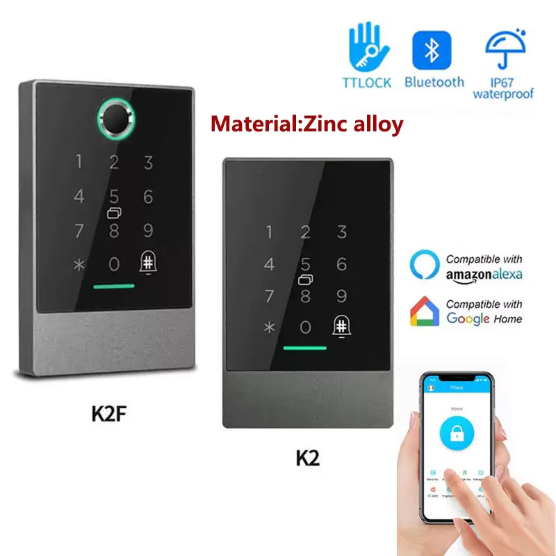 TTLOCK K2/K2F Fingerprint Access Control Door System Opener for Intercom Nfc Bluetooth Electric Gate Keypad 13.56Mhz RFID Card