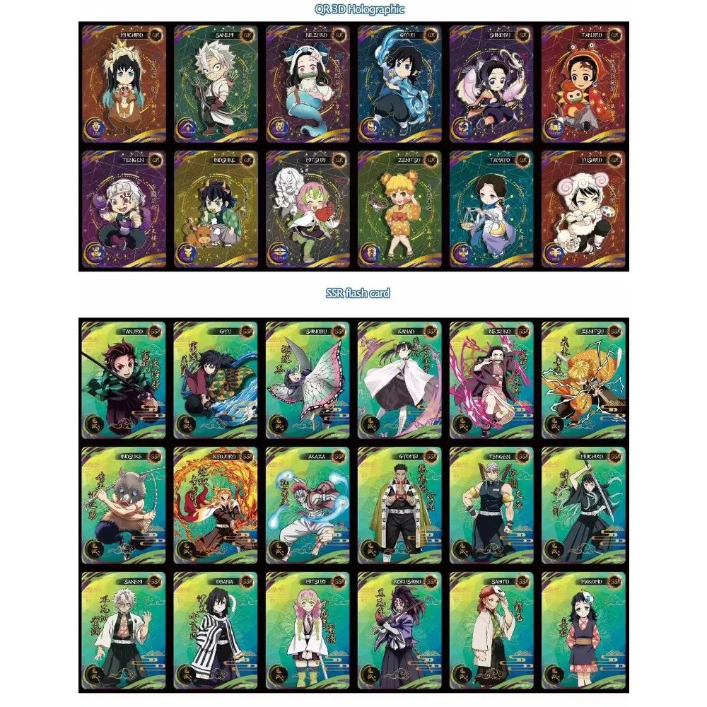 Anime Dämon Slayer Karten Box heißblütige Comics Charakter Kamado Tanjirou Nezuko Sr Flash-Karte Hobby Sammlung Kind Geschenke Spielzeug