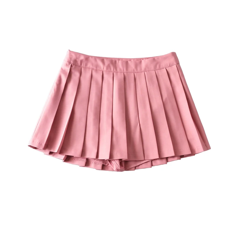 Mini saias de verão feminina, saia de cintura alta Harajuku, moda coreana, saia plissada vintage sexy de tênis, rosa e azul