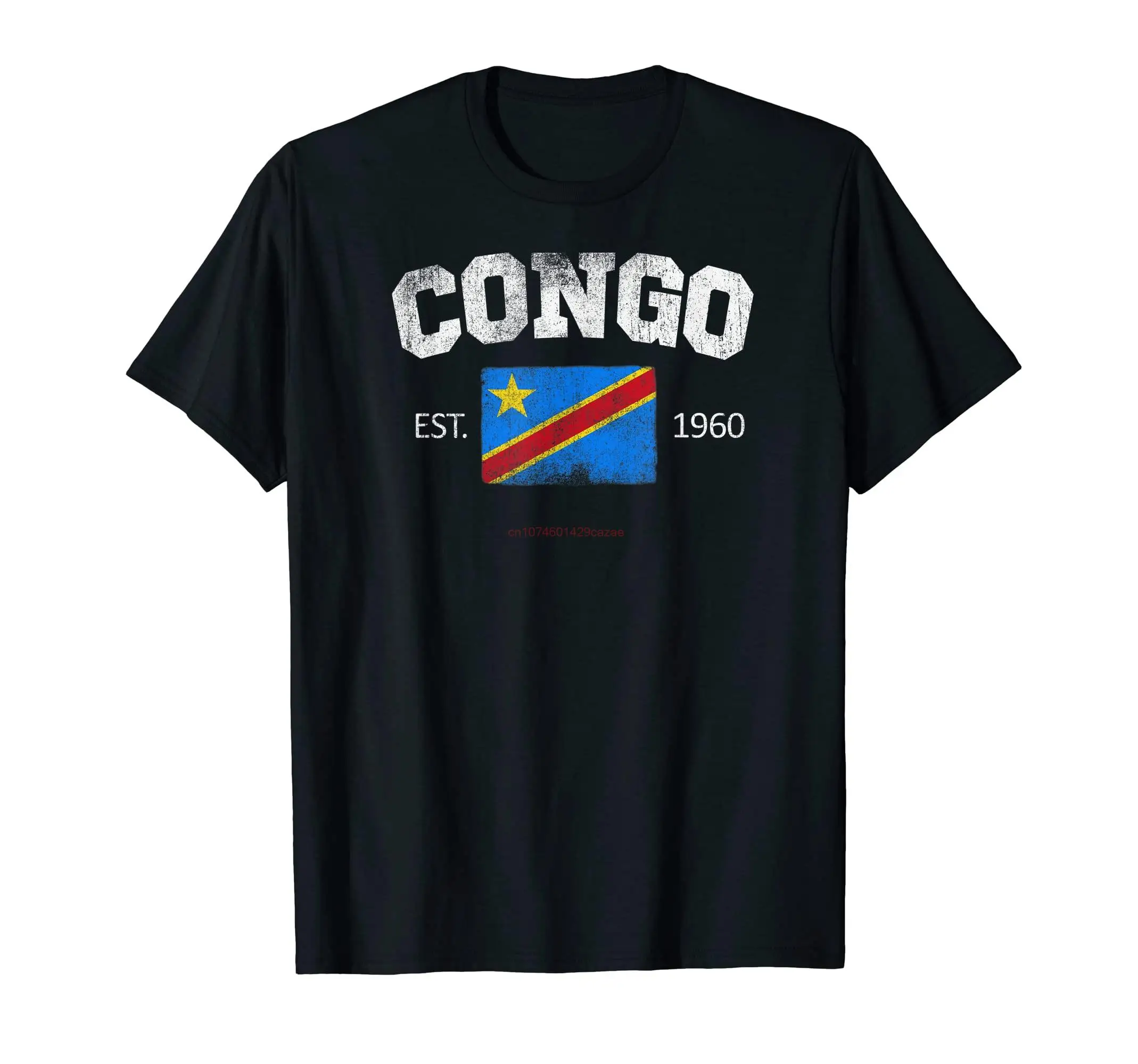 Vintage Democratic Republic Of Congo Independence Day Flag Est 1960 Souvenir T-Shirt Gift Hip Hop MEN WOMEN UNISEX T Shirts