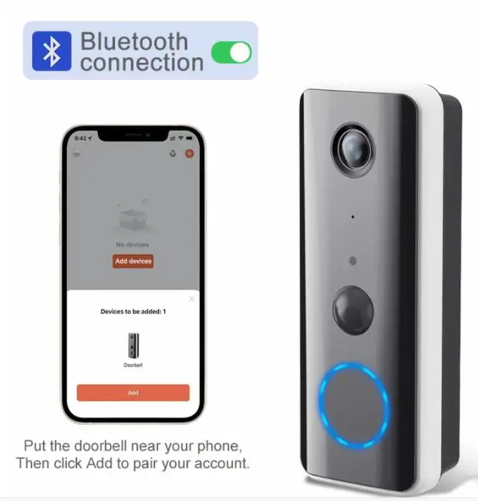 3mp 1296P Tuya App Lage Comsunption Wifi Ip Deurbel Intercom Lange Tijd Standby Visuele Deur Viewer Met Bel Video Deurtelefoon