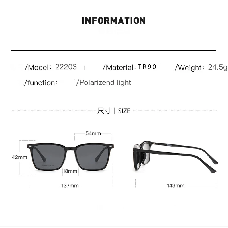 Ceofy 2024 New Men Glasses Frame Fashion Driving Polarized Magnetic Clip Sunglasses Optical Myopia Prescription Eyeglasses Frame