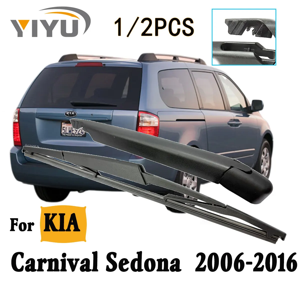 Kit de brazo de limpiaparabrisas trasero, 1/2 Uds., para KIA Carnival Sedona 2006-2016, parabrisas, ventana trasera