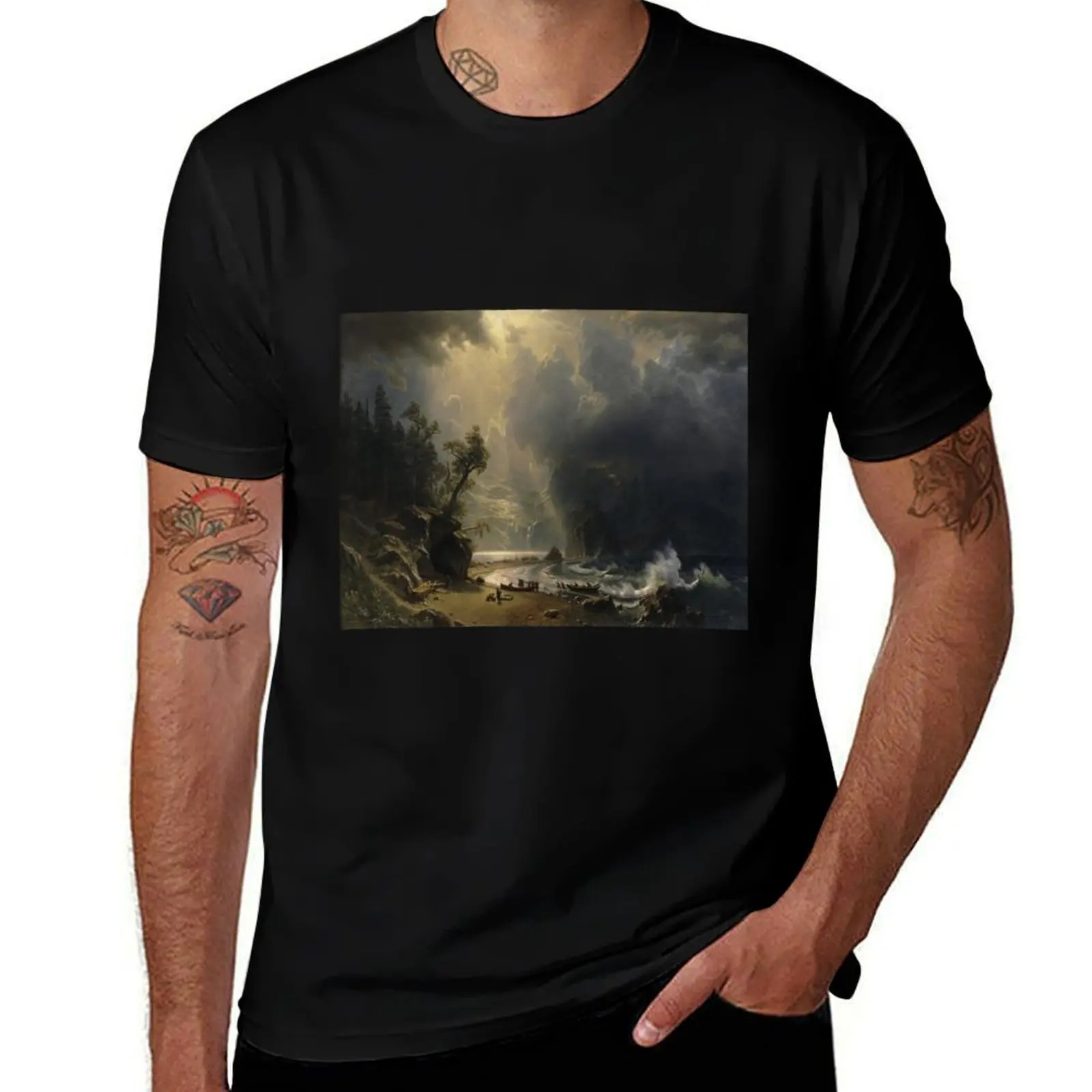 

Футболка Albert Bierstadt's Puget Sound on the Pacific Coast, роскошная футболка, летние топы, забавные футболки, мужские рубашки с рисунком