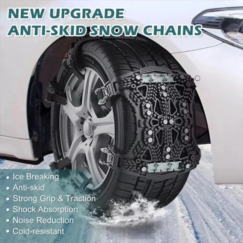 6pcs Anti-Skid Tire Chain Universal Car Tire Chain Winter Anti Skid Snow Chains Emergency Accessory Grip For Snow Ice Mud Roads