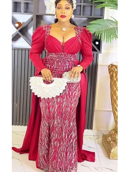 Abiti da sera taglie forti per donna Abito africano con paillettes di lusso Elegante abito lungo per festa di nozze in Turchia Abbigliamento da donna Ankara