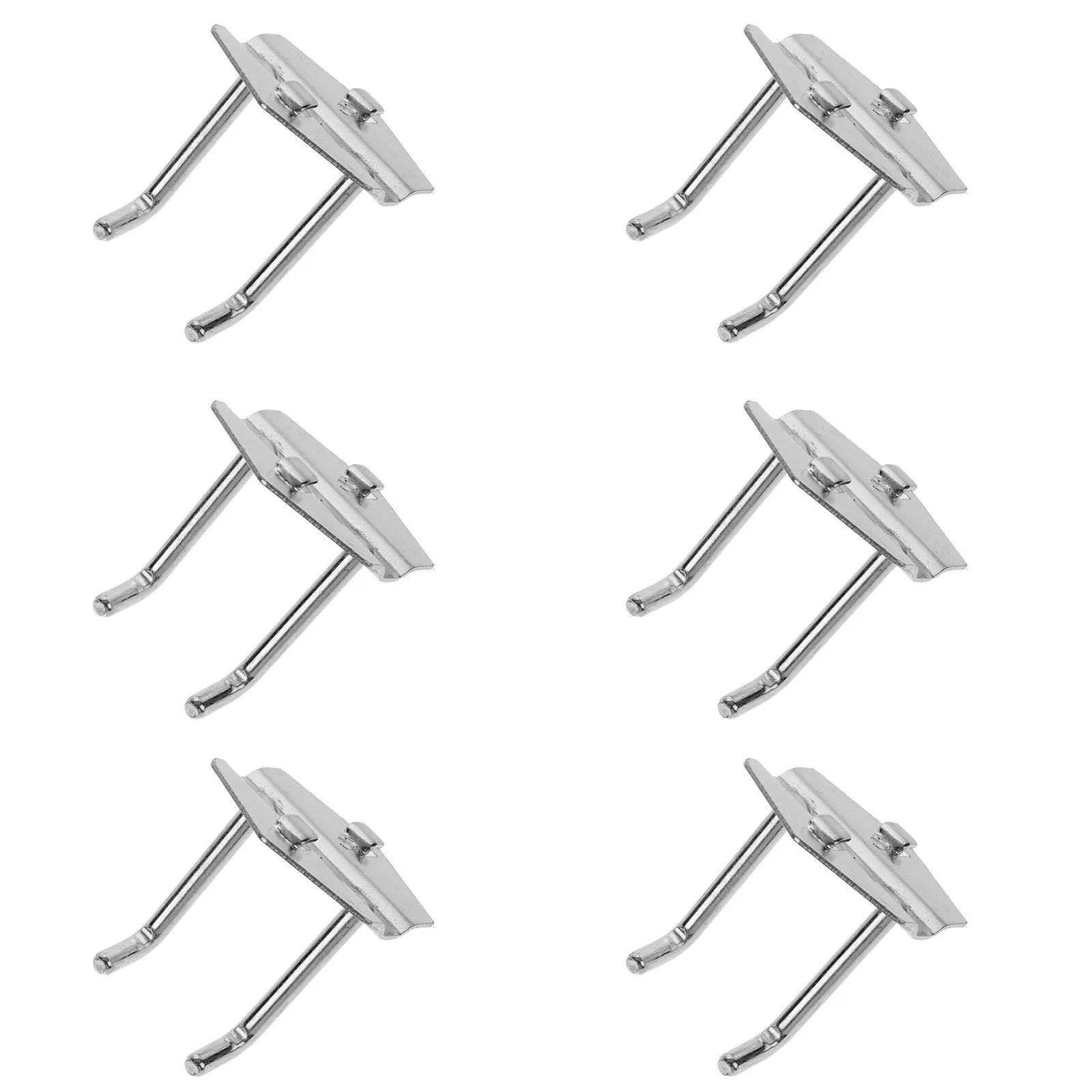 6Pcs Dual Incline Pegboard Hooks Strong Load Bearing Utility Hooks for Pegboard Wall Garage Workshop Home Use Hanging Tools