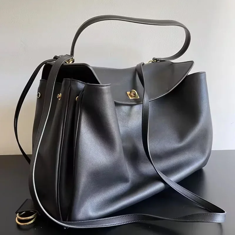 2024 Gold Rodeo Lock bolsos de diseñador de lujo de cuero dividido bolso portátil de gran capacidad para las axilas para ir al trabajo informal bolso de mujer