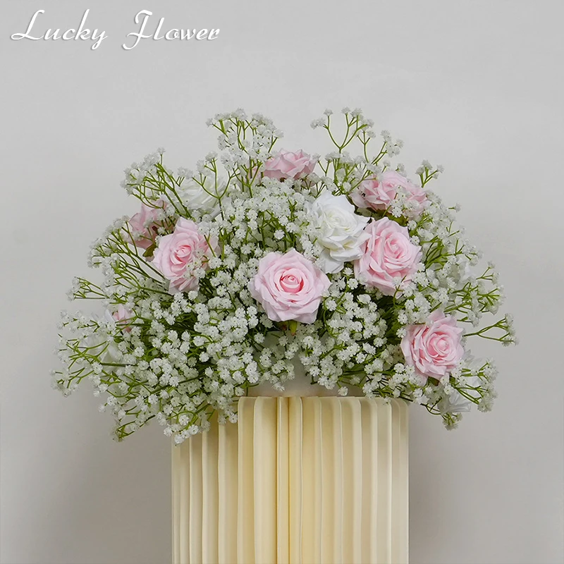 Baby's Breath Artificial Flower Ball, Wedding Decoration, Road Leading Floral Ball, Table Centrepiece Decor, Floral Arangement