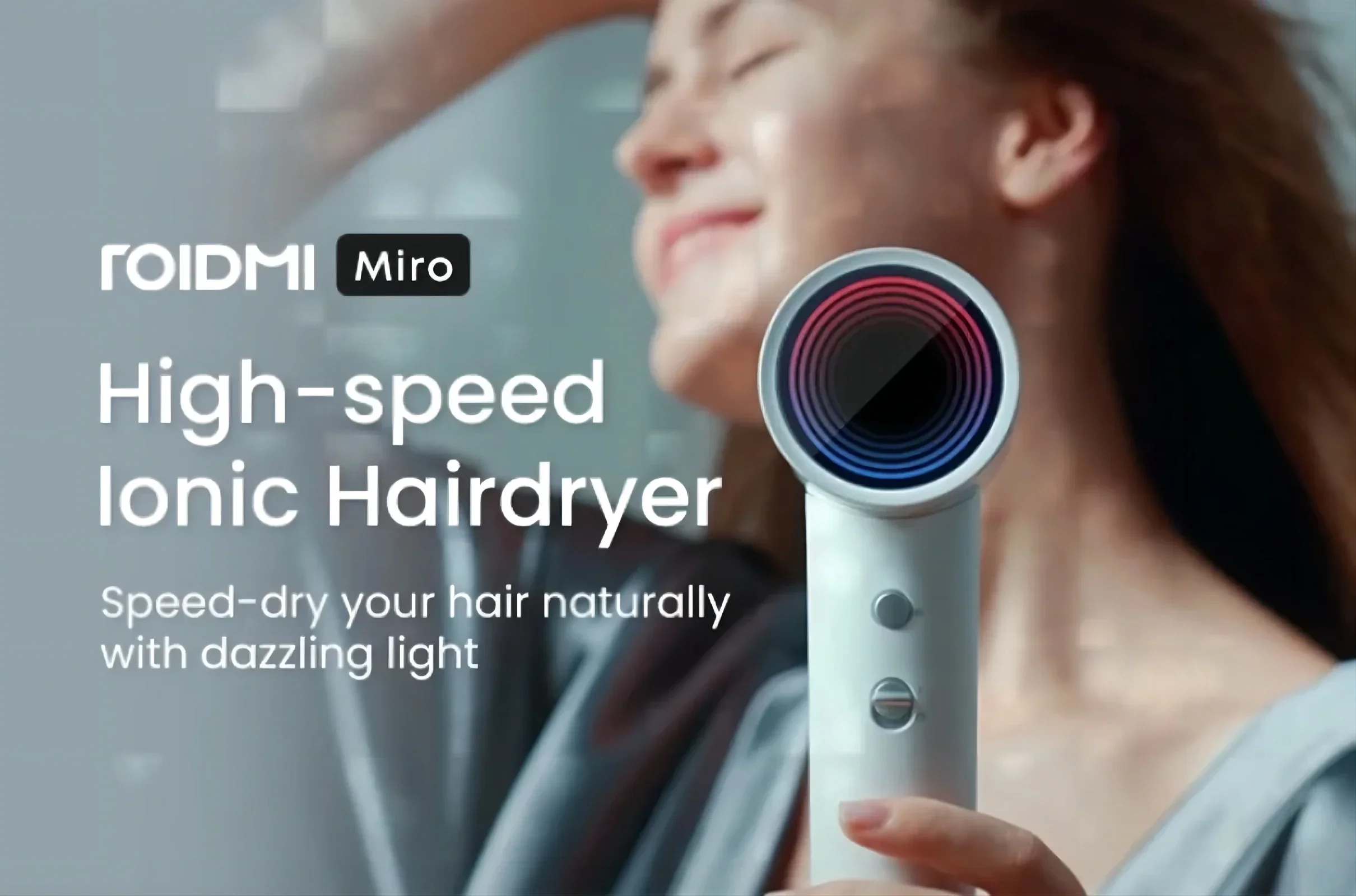 ROIDMI Miro Hair Dryer Affordable High Speed 65m/s Rapid Air Flow Low Noise Smart Temperature Control 20 Million Negative Ions