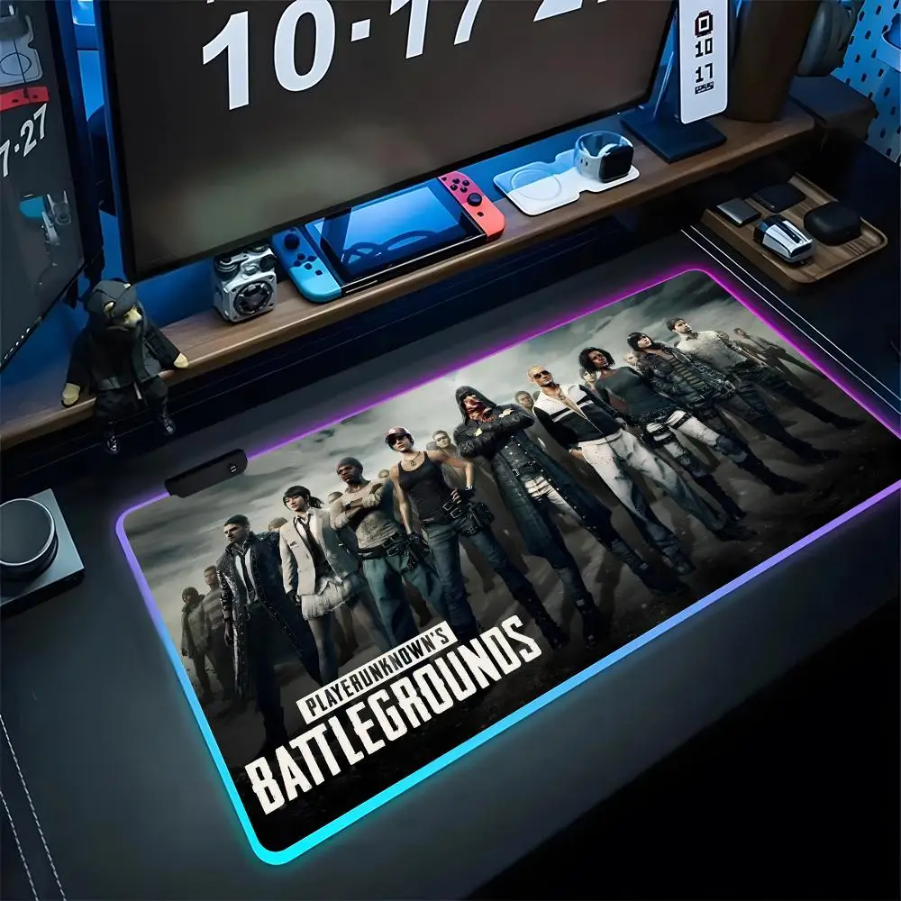 PUBG Game Mouse Pad Gaming Rgb Mousepad Backlit Keyboard Xxl Gamer Girl Xxl Laptop Mat Table Pads Deskpad