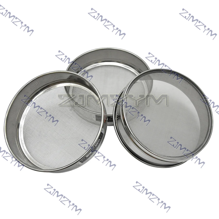 20Cm Set Saringan Tes Inspeksi Pengambilan Sampel Standar Laboratorium 304 Lubang Jala Penyaring Baja Tahan Karat 0.075-2Mm 10-200 Lubang