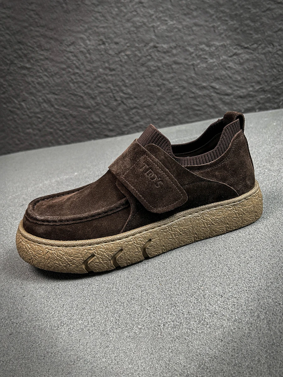 

Новое поступление, модные мужские кожаные лоферы без шнуровки, удобные повседневные брюки в стиле ретро, Commuter oes, дизайн кенгуру