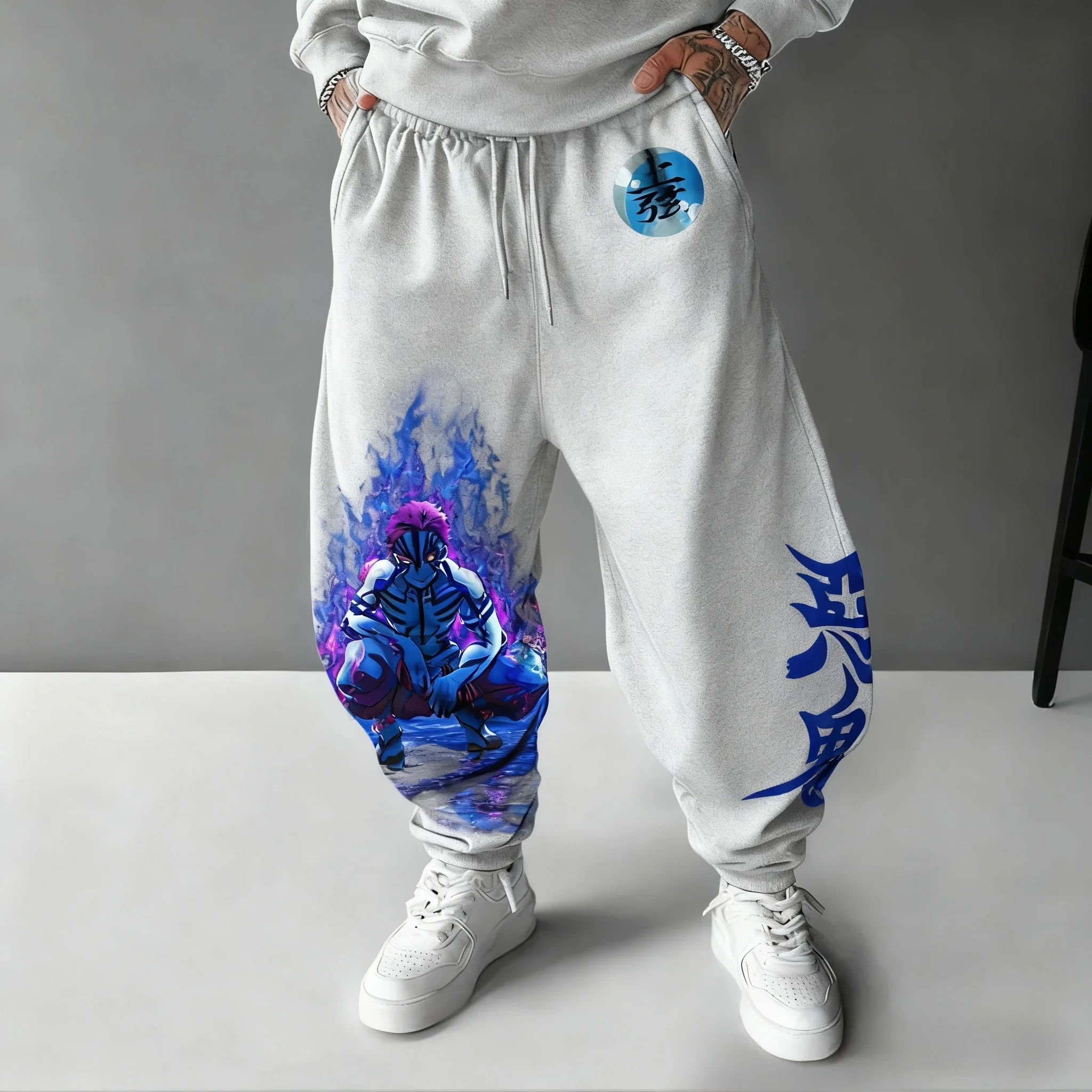 Anime Demon Slayer Character Komatsu Printed Pants 2025 Autumn/Winter New Men's Women's Hip Hop Fashion Loose Cotton Pants