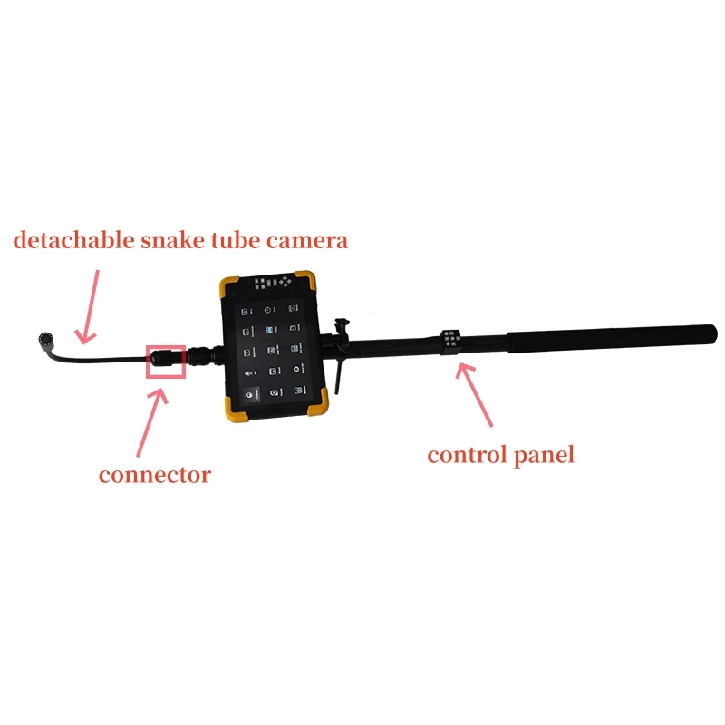 4K Talk-back Telescopic Pole Camera System with 5M Carbon Fiber Pole 23mm Snake Tube Intercom Camera 10.1inch Monitor with Wifi
