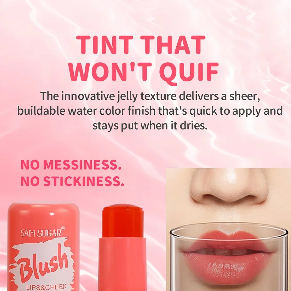 SAM SUGAR Jelly Lip & Cheek Tinta Idratante a lunga durata Illumina Multiuso Gelatina d'acqua Contouring Blush Balsamo per le labbra Ombretto