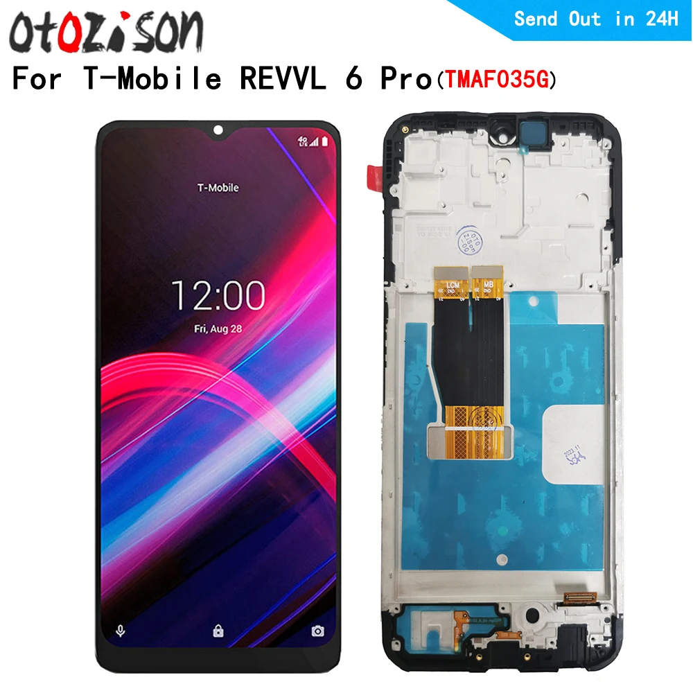 

6,82-дюймовый ЖК-дисплей для T-Mobile REVVL 6 Pro TMAF035G, ЖК-экран с рамкой, сенсорный датчик, замена дигитайзера в сборе