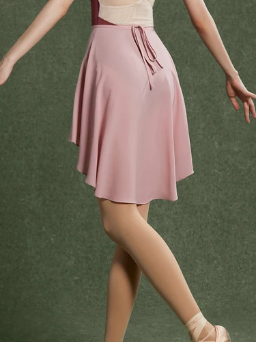 Falda de baile de Ballet con cordones falda de una pieza danza estudiante arte prueba cuerpo hoja de loto falda de gasa falda de gasa medias falda de maestro