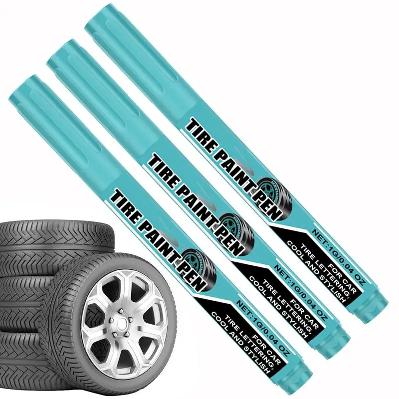 Tire Paint Refinishing Pen For Car Blue Tire Paint Refinishing Pen For Auto 3X Automotive Black Car Scratch Remover Pen