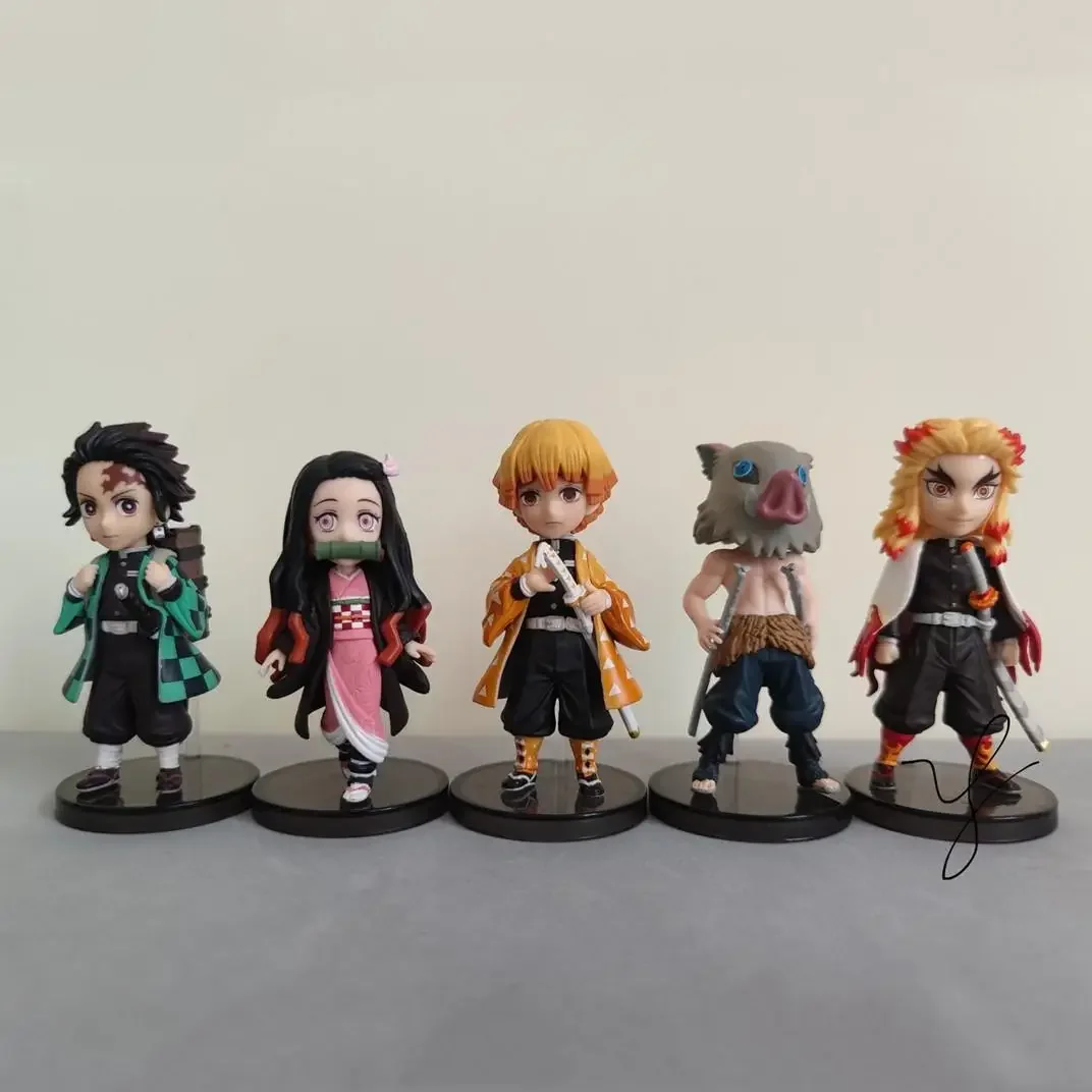 5Pcs/Set Anime Demon Slayer Action Figure Toys Kids Cartoon PVC Kamado Tanjirou Kamado Nezuko Model Doll Toy Gift For Children