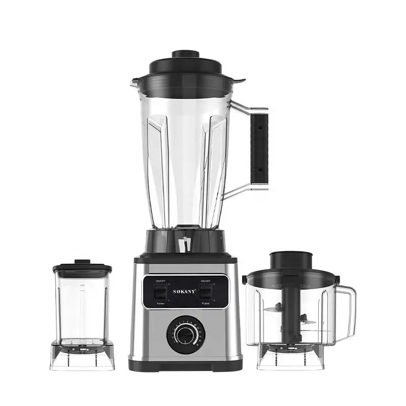 Sokany Stainless Steel Portable Juicer Blender To-Go Cups and Spout Lids Pulse Technology Smoothie Blender 3333