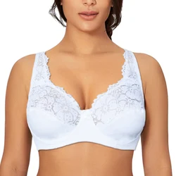 Bras For Women Lace Brassiere Plus Size Underwear Delicate Pattern Lingerie Sexy Underwired Bh Tops B C D DD E F Cup