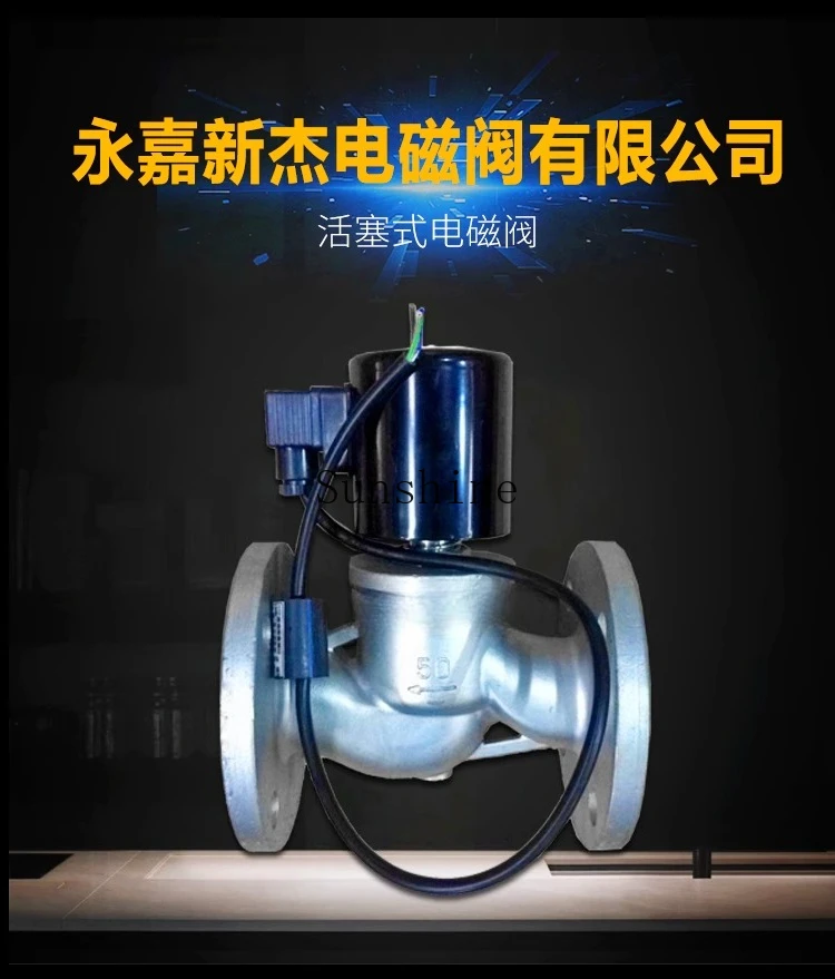 صمام التحكم في الملف اللولبي لدرجة الحرارة العالية بالبخار، ضغط عالي 304 من الفولاذ المقاوم للصدأ AC220V DC24V