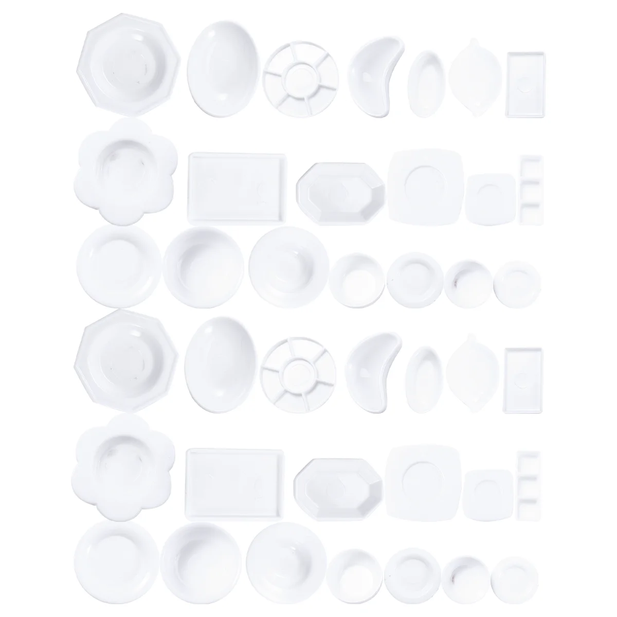 2 Sets/66pcs Children’s Toys Kids Educational Playthings Flatware Kitchen Accessories House Mini Tableware White