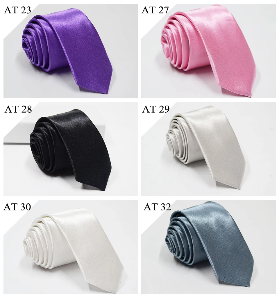 10/12pcs Krawatte für Männer Großhandel 28 einfarbige schlanke Krawatte Polyester Satin Krawatte formelle Party Krawatten Mode täglich Accessoire – Detail 10