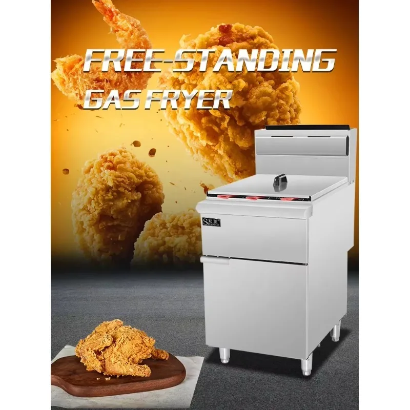 

Commercial 5 Tube 34L Deep Fryer LPG Potato Chips Fryer Chicken Machine For Restaurant