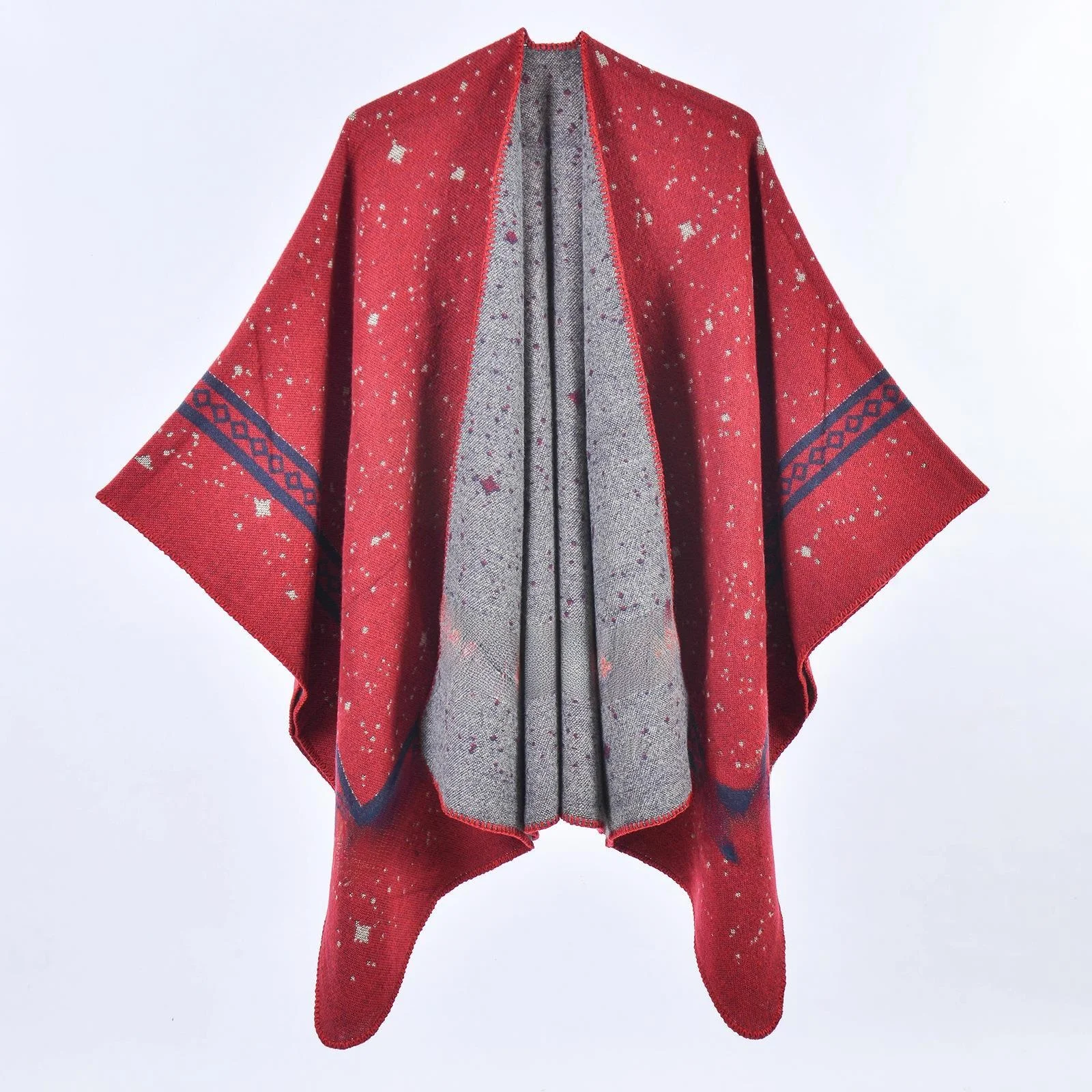 

Double-Sided Slit awl Simple And Ele Warm Scarf Office Air Conditioning Blanket Long Sve Other Fabric Autumn Season