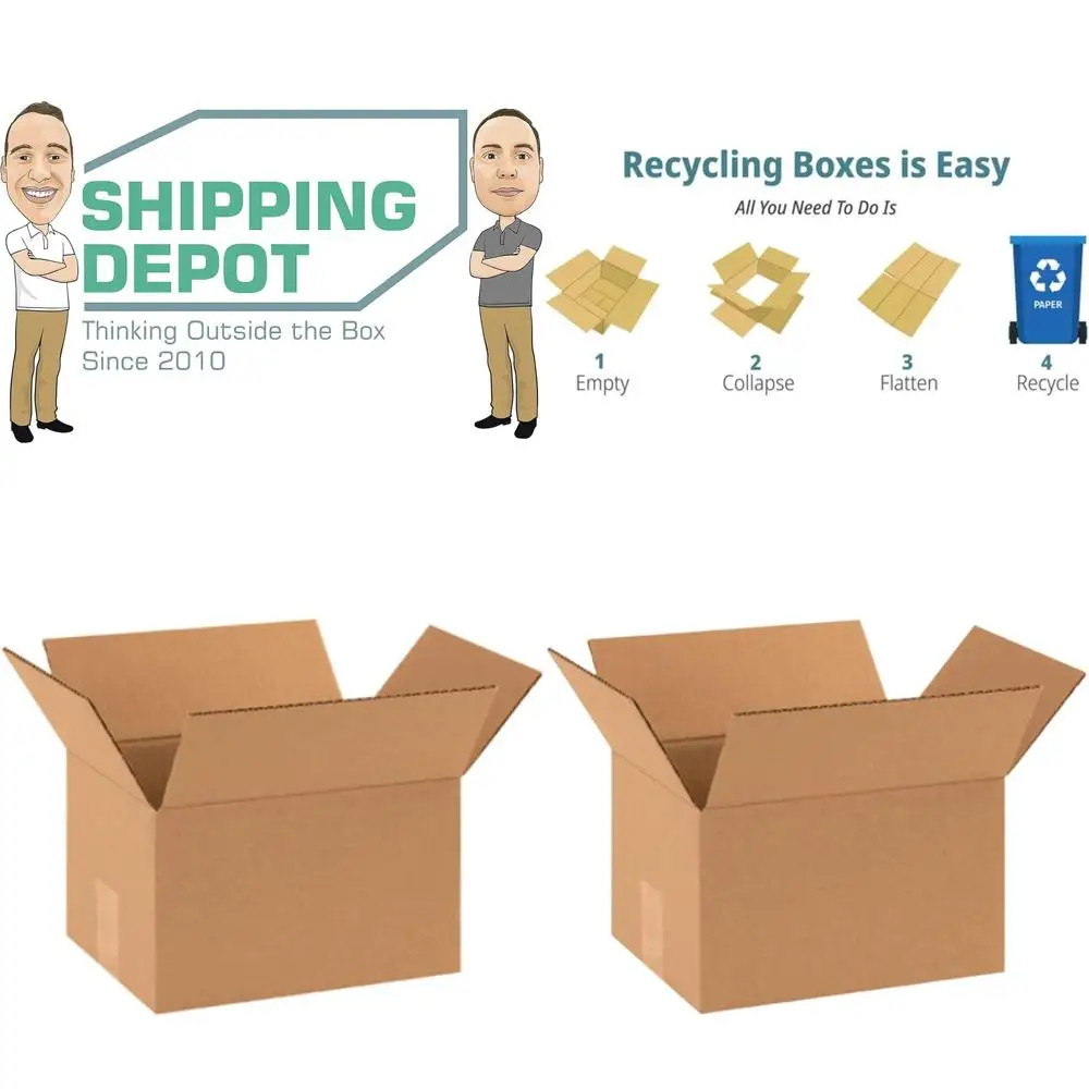 

100 картонных коробок из гофрированного картона размером 10x8x6 дюймов для доставки, упаковки и переезда