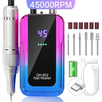Taladro de uñas portátil eléctrico profesional de 45000RPM, lima lijadora de uñas recargable de poco ruido para herramienta de salón de manicura