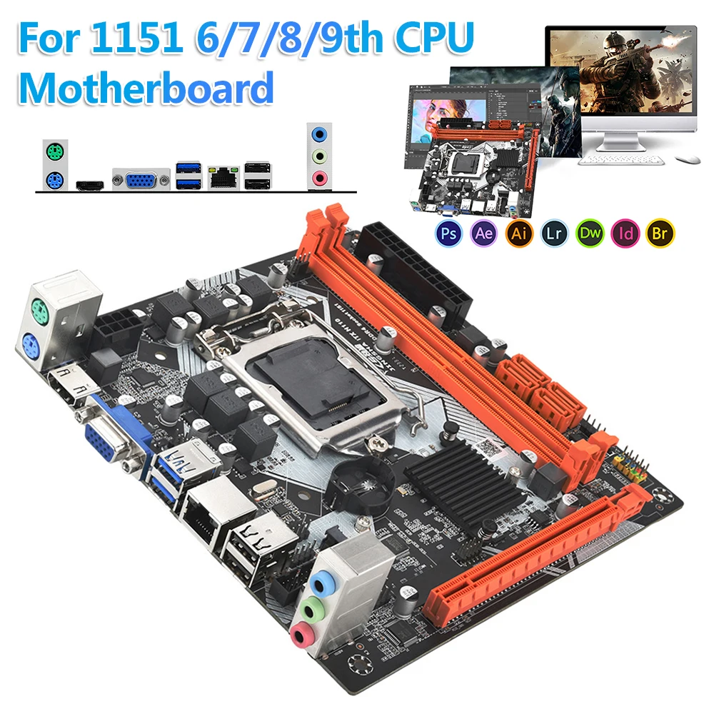

H110 LGA1151 PC Mainboard HDMI-Compatible VGA Computer Motherboard USB2.0/3.0 Mini Mainboard SATA 3.0 Support 1151 6/7/8/9th CPU