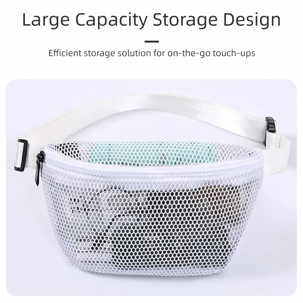 Hollow Out Mesh Waist Bag See Through Zipper Hip Belt Bag for Sport Large Capacity Lightweight Travel Fanny Packs Cycling