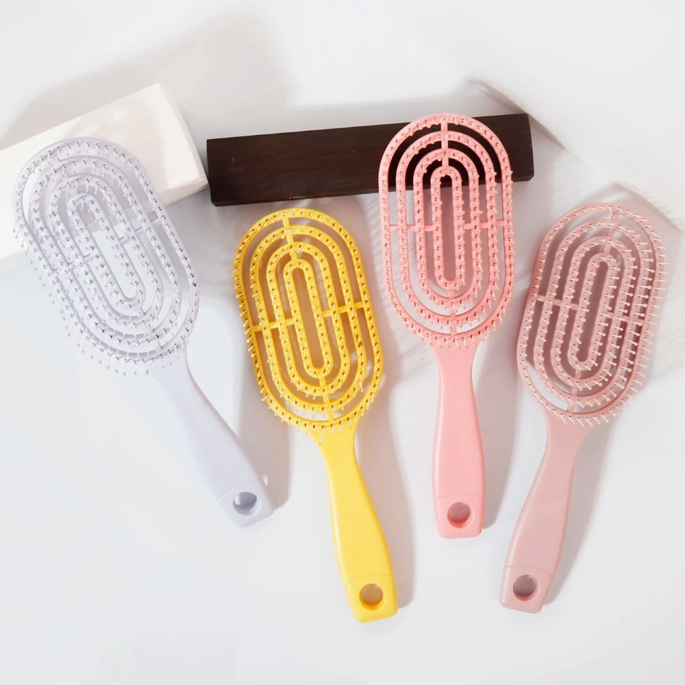 Relaxing Elastic Massage Comb Portable Hollow Comb Scalp Massage Brush Salon Styling Tool Oval Comb Special for real hair wigs