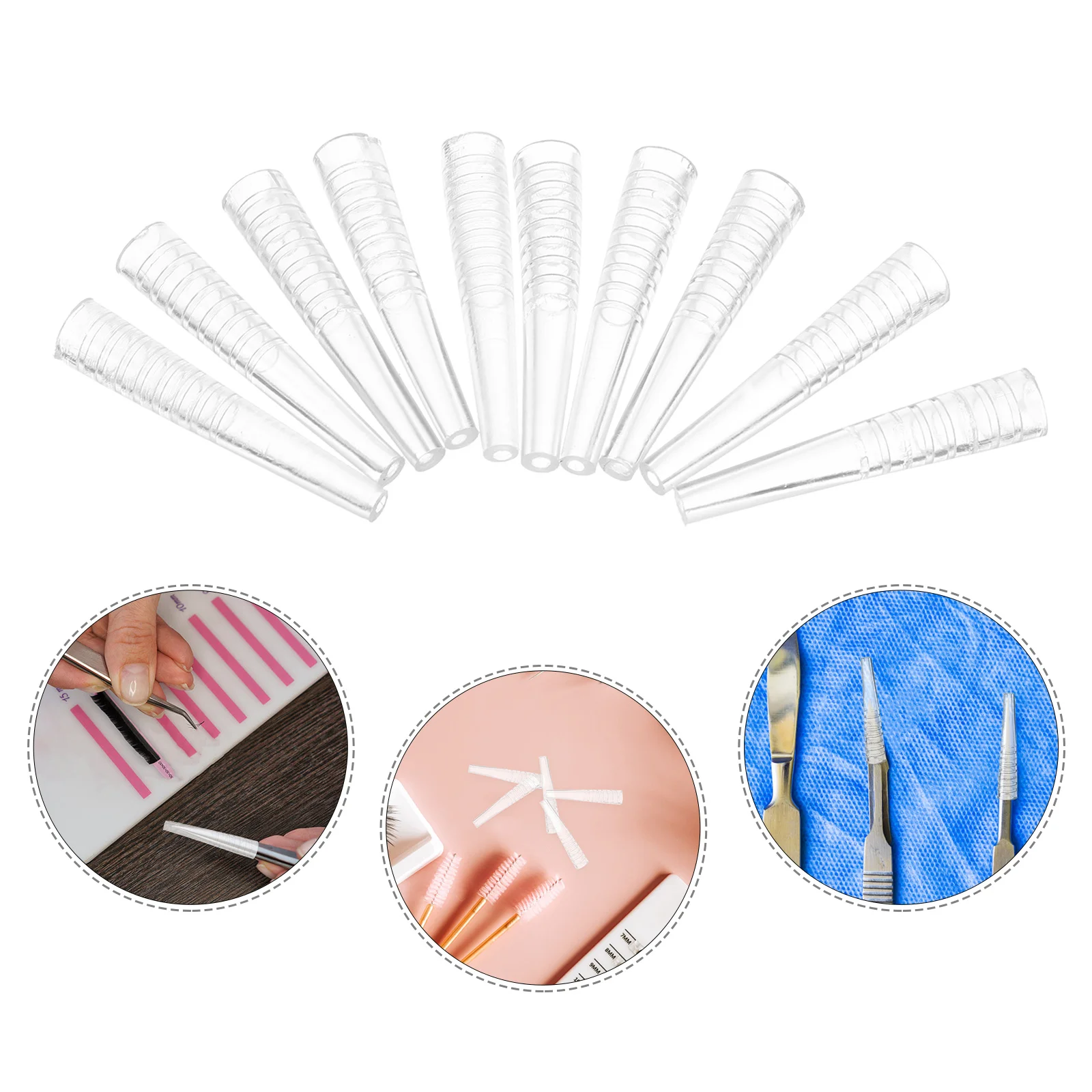 50 個まつげピンセットプロテクター透明シリコンカバー防塵ノンスリップ美容院メイクアップ大学使用ピンセット
